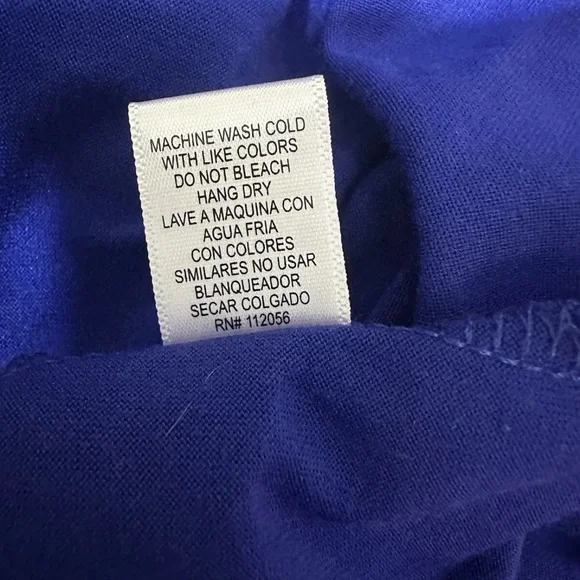 Zenana Outfitters Royal Blue Maxi Dress 3/4 Sleeve Sz M Side Leg Opening - Picture 9 of 9